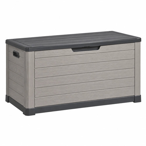Coffre de rangement extérieur Xelqavi en résine gris anthracite, 120x55x60 cm avec couvercle robuste pour jardin