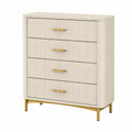 Commode en bois beige Xelqavi, 80x40x100 cm, avec 4 tiroirs, style contemporain, meuble de rangement pratique.
